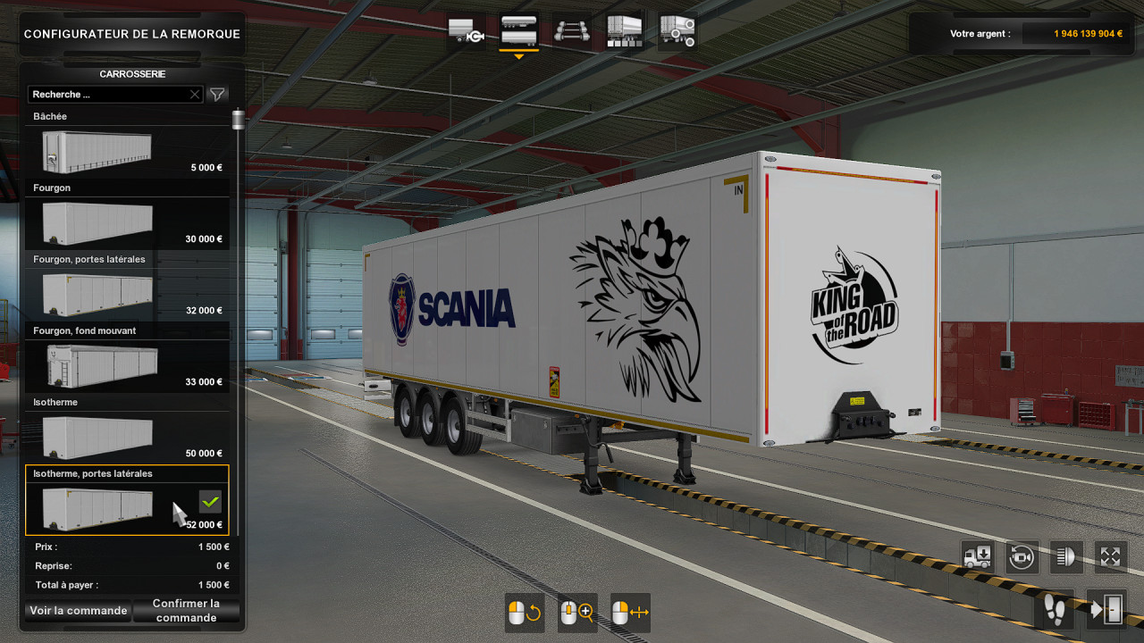 Skin trailer SCS Scania White&Black